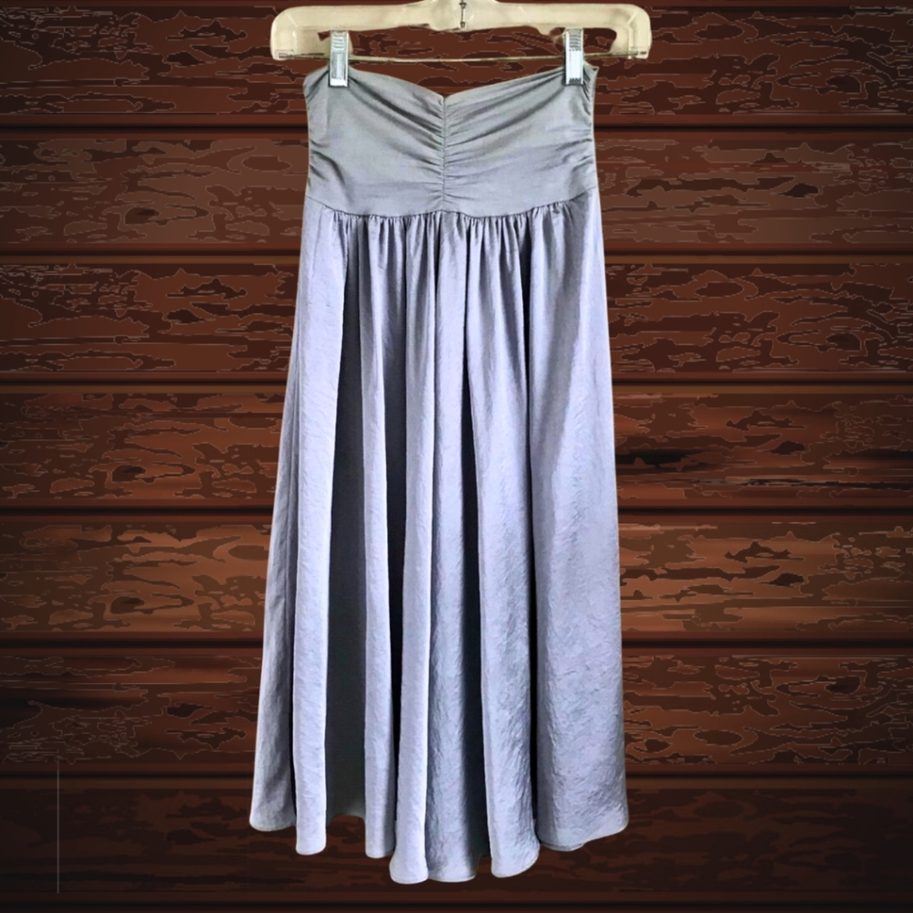 CAbi pewter A-line skirt